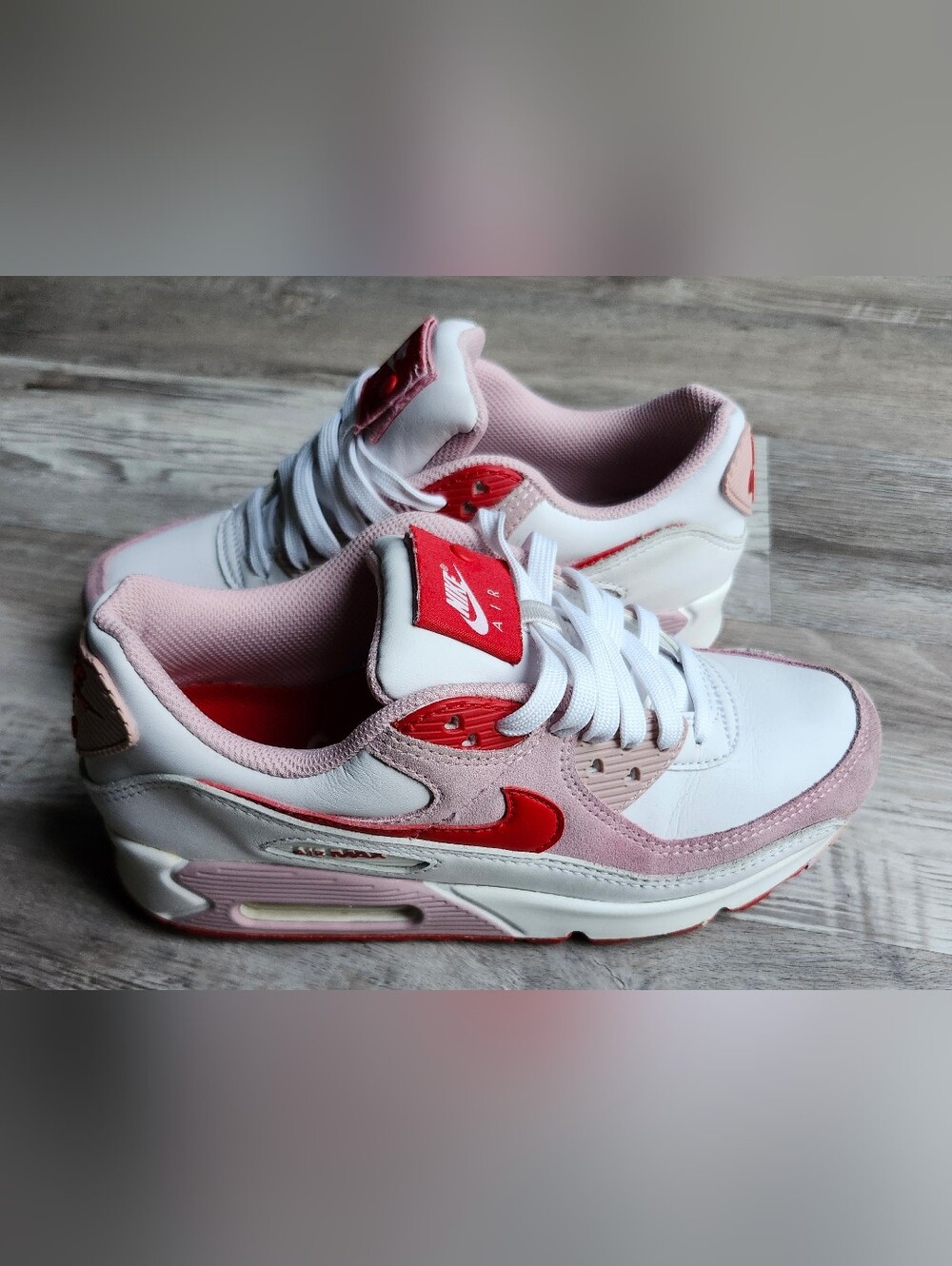 Nike Air Max 90 Pink Red White Sneakers Women's Size 7 EU 38 - Picture 4 of 11